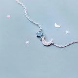 925 Silver Moon Bracelet Curved Glass Hand Jewelry