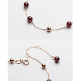 925 Silver Red Crystal Charms Bracelet for Women