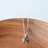 925 Silver Star Pendant Necklace with Cubic Zirconia