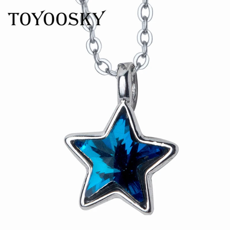 925 Silver Star Pendant Necklace with Cubic Zirconia