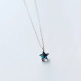 925 Silver Star Pendant Necklace with Cubic Zirconia