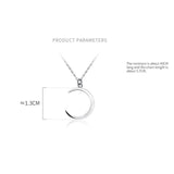 Smooth Surface Thin Moon Necklace 925 Sterling Silver Women Fine Jewelry