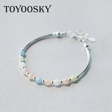 925 Sterling Silver Multicoloured Morganite Stone Bracelet