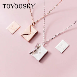 925 Silver Envelope Letter Pendant Necklace for Girlfriend