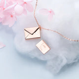 925 Silver Envelope Letter Pendant Necklace for Girlfriend