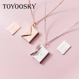 925 Silver Envelope Letter Pendant Necklace for Girlfriend