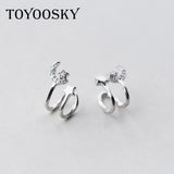 925 Silver Star Moon Cuff Ear Clip, Gothic Earring