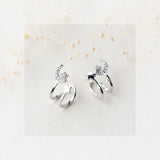925 Silver Star Moon Cuff Ear Clip, Gothic Earring