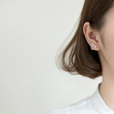 925 Silver Star Moon Cuff Ear Clip, Gothic Earring