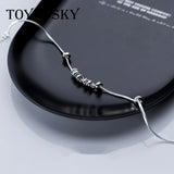 925 Silver Round Charm Bracelet for Women Jewelry Gift
