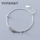 925 Silver Round Charm Bracelet for Women Jewelry Gift