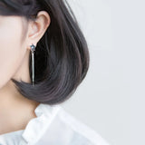 Vintage Star Tassel Dangle Earrings 925 Silver Wedding Accessories