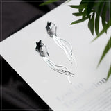 Vintage Star Tassel Dangle Earrings 925 Silver Wedding Accessories