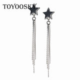 Vintage Star Tassel Dangle Earrings 925 Silver Wedding Accessories
