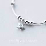 925 Silver Star Charm Bracelet with Zircon, Women's Jewelry Gift