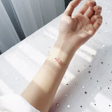 Strawberry Crystal Bead Bracelet 925 Silver Jewelry