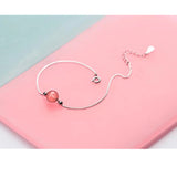 Strawberry Crystal Bead Bracelet 925 Silver Jewelry