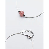 Strawberry Crystal Bead Bracelet 925 Silver Jewelry