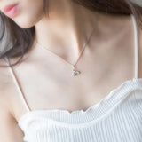 S925 Silver Leaf Necklace Green Leaves Pendant Necklace Sweet Leaves Short Chain