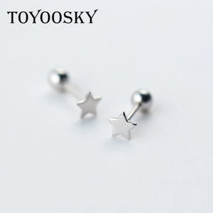 925 Silver Screw Stud Earrings Mini Minimalist Jewelry for Women Girls Kids