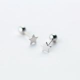 925 Silver Screw Stud Earrings Mini Minimalist Jewelry for Women Girls Kids