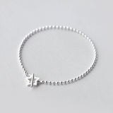 Sparkling Star Bangle Bracelet 925 Sterling Silver Charm Jewelry