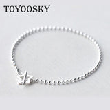 Sparkling Star Bangle Bracelet 925 Sterling Silver Charm Jewelry