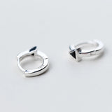 925 Sterling Silver Triangle Ear Clip Earrings