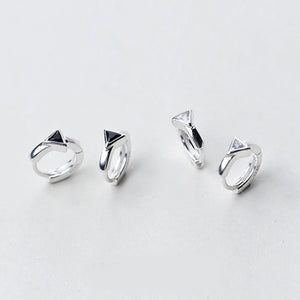 925 Sterling Silver Triangle Ear Clip Earrings