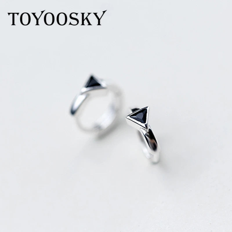 925 Sterling Silver Triangle Ear Clip Earrings