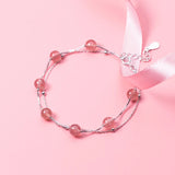 Strawberry Crystal Bracelet 925 Silver Jewelry