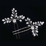Bridal Wedding Crystal Pearl Flower Hair Pins Headpiece