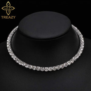 Bridal Crystal Rhinestone Choker Necklace Wedding Accessories