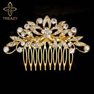 Crystal Wedding Hair Accessories Silver Floral Bridal Hair