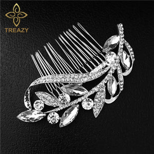 Floral Wedding Hair Accessories Crystal Bridal Hair Combs