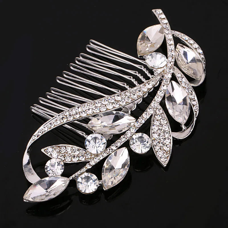 Floral Wedding Hair Accessories Crystal Bridal Hair Combs