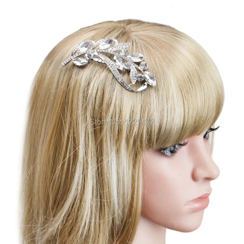Floral Wedding Hair Accessories Crystal Bridal Hair Combs