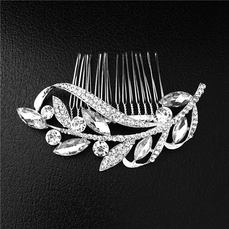 Floral Wedding Hair Accessories Crystal Bridal Hair Combs