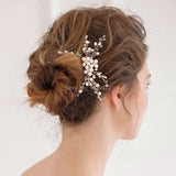 Crystal Pearl Flower Hair Comb Bridal Hair Pins