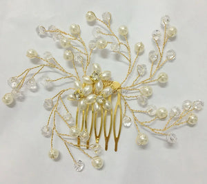 Crystal Pearl Flower Hair Comb Bridal Hair Pins