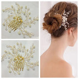 Crystal Pearl Flower Hair Comb Bridal Hair Pins