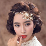 Bridal Hair Accessories Tiara Headband Pearl Crystal Flower Headband
