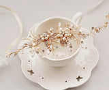 Bridal Hair Accessories Tiara Headband Pearl Crystal Flower Headband