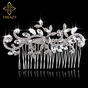 Pearl Crystal Floral Bridal Hair Combs Wedding Hair Jewelry