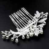 Pearl Crystal Floral Bridal Hair Combs Wedding Hair Jewelry