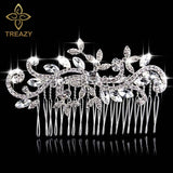 Pearl Crystal Floral Bridal Hair Combs Wedding Hair Jewelry