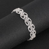 Silver Rhinestone Bracelet for Women Bridal Prom Jewelry