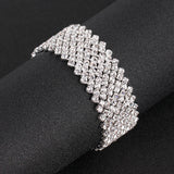 Silver Rhinestone Bracelet for Women Bridal Prom Jewelry