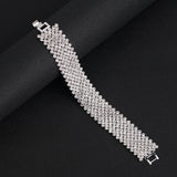 Silver Rhinestone Bracelet for Women Bridal Prom Jewelry