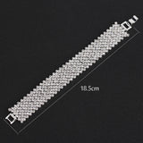 Silver Rhinestone Bracelet for Women Bridal Prom Jewelry